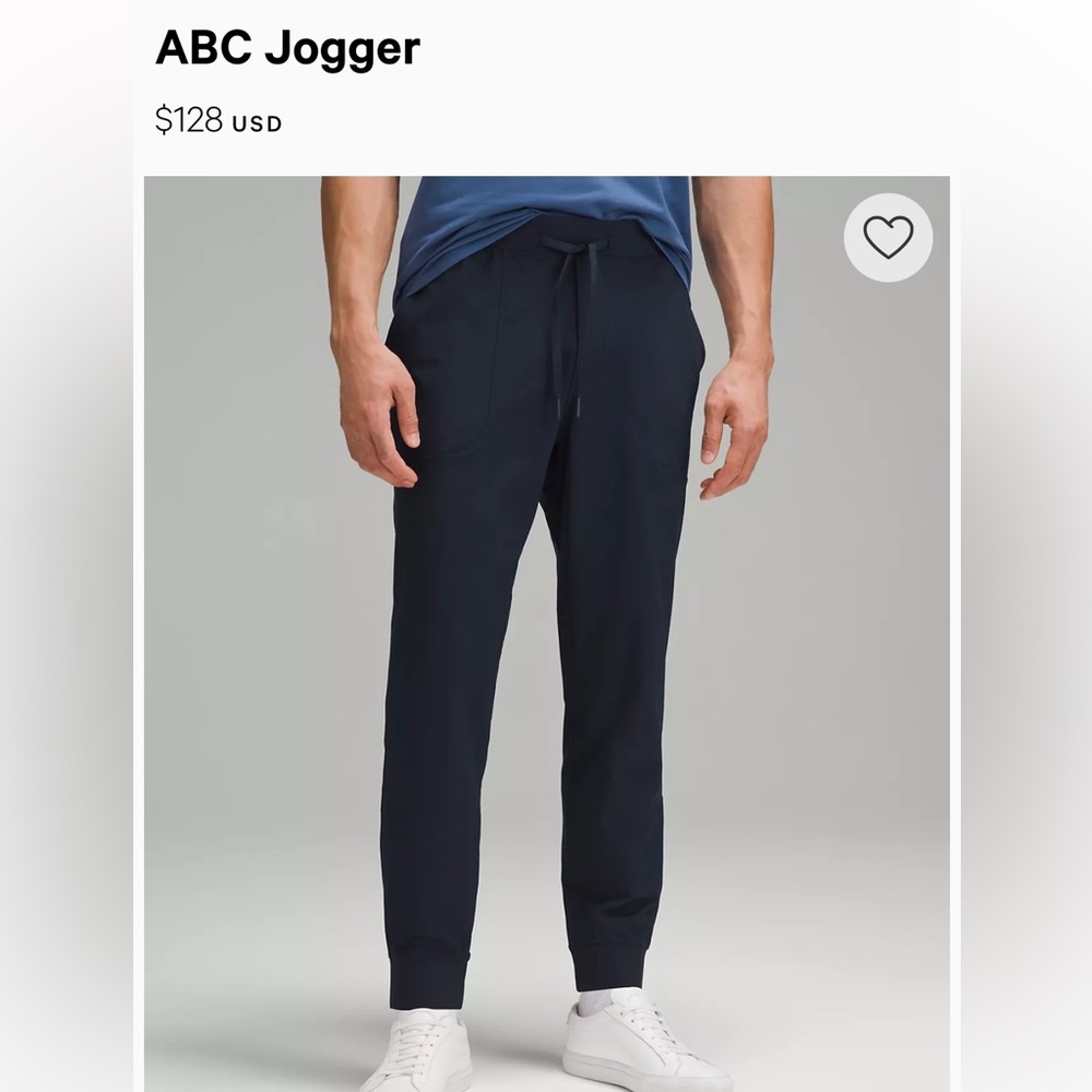 LULULEMON MEN’S ABC JOGGER TRUE NAVY SIZE M-GREAT CONDITION